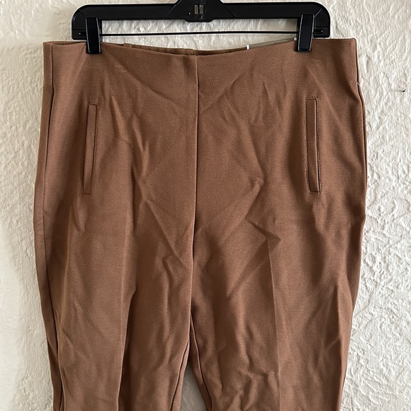 Chico’s Juliet Ankle Pant Ultimate Fit Brevity Brown Tan Ponte Knit Pants 2 NWT - Picture 6 of 16